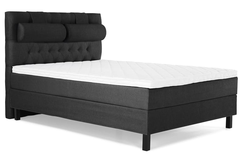 Sänkypaketti Lucky 140x200 Diamant Sängynpääty Musta/Harmaa - Vaahto Niskatyyny Suuri - Huonekalut - Sänky - Jenkkisängyt