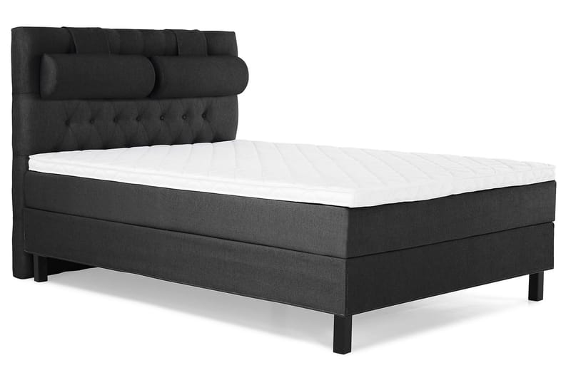 Sänkypaketti Lucky 140x200 Diamant Sängynpääty Musta/Harmaa - Vaahto Niskatyyny Suuri - Huonekalut - Sänky - Jenkkisängyt