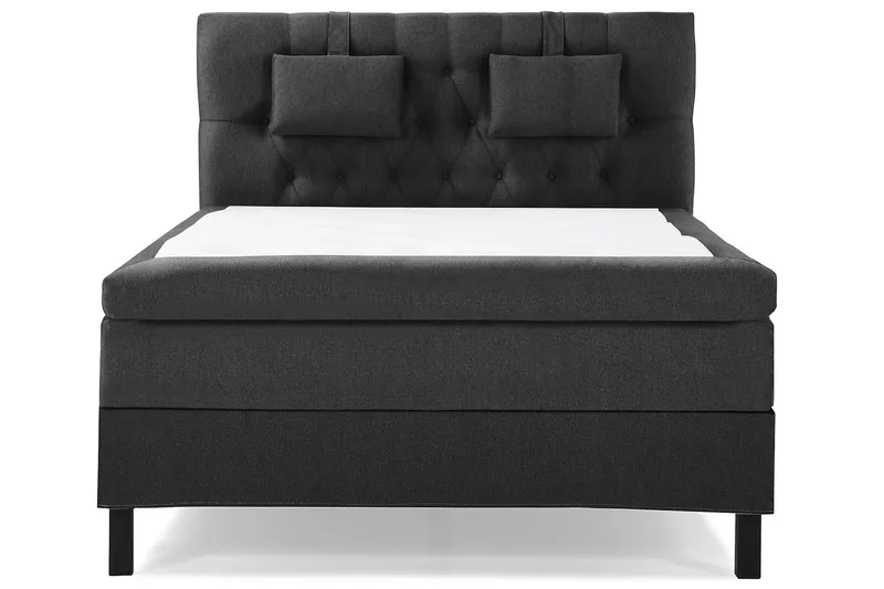 Sänkypaketti Lucky 140x200 Diamant Sängynpääty Musta/Harmaa - Polyeetteri Niskatyyny Pieni - Huonekalut - Sänky - Jenkkisängyt