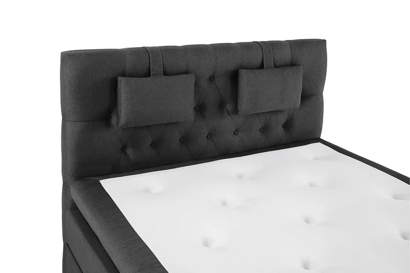 Sänkypaketti Lucky 140x200 Diamant Sängynpääty Musta/Harmaa - Polyeetteri Niskatyyny Pieni - Huonekalut - Sänky - Jenkkisängyt