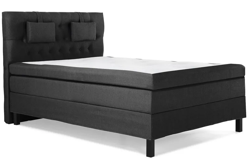 Sänkypaketti Lucky 140x200 Diamant Sängynpääty Musta/Harmaa - Polyeetteri Niskatyyny Pieni - Huonekalut - Sänky - Jenkkisängyt