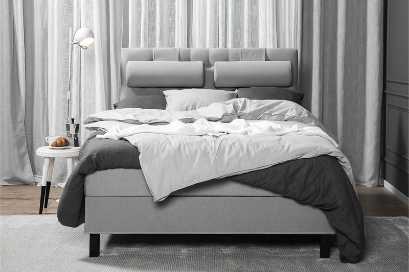 Sänkypaketti Lucky 140x200 Diamant Sängynpääty Vaaleanharm - Vaahto Niskatyyny Suuri - Huonekalut - Sänky - Jenkkisängyt