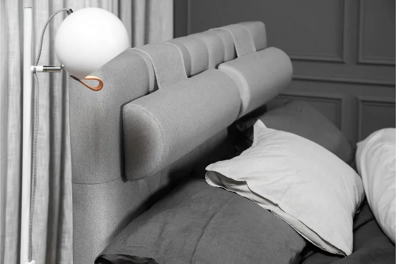 Sänkypaketti Lucky 140x200 Diamant Sängynpääty Vaaleanharm - Vaahto - Huonekalut - Sänky - Jenkkisängyt