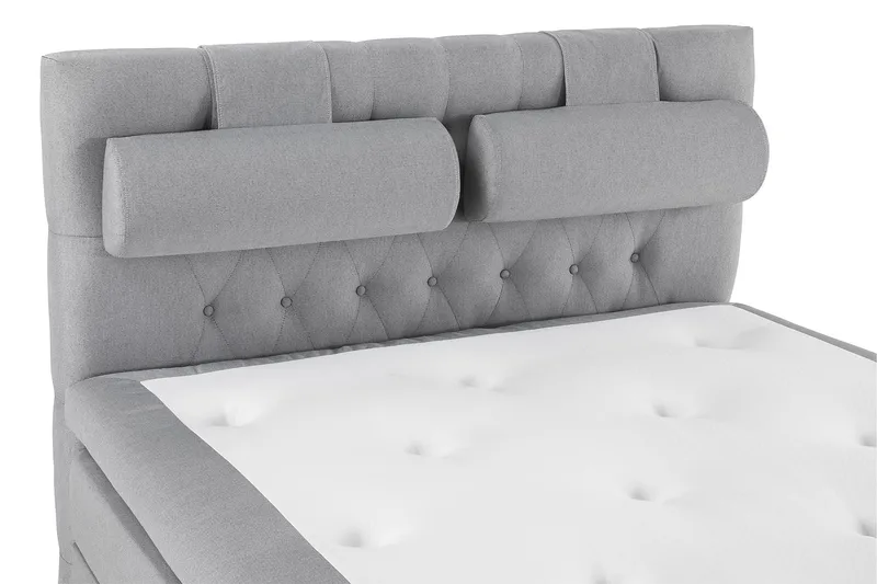 Sänkypaketti Lucky 140x200 Diamant Sängynpääty V.harmaa - Polyeetteri Niskatyyny Suuri - Huonekalut - Sänky - Jenkkisängyt