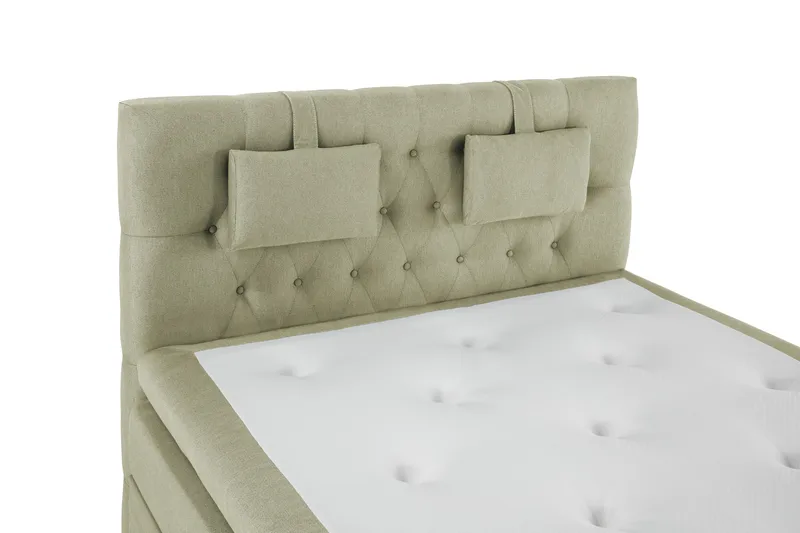 Sänkypaketti Lucky 140x200 Diamant Sängynpääty Vihreä - Polyeetteri Niskatyyny Pieni - Huonekalut - Sänky - Jenkkisängyt