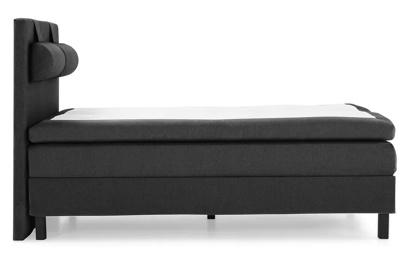 Sänkypaketti Lucky 140x200 Sileä Sängynpääty Musta/Harmaa - Memory Niskatyyny Suuri - Huonekalut - Sänky - Jenkkisängyt