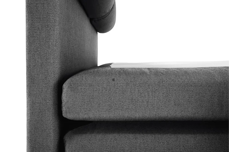 Sänkypaketti Lucky 140x200 Sileä Sängynpääty Musta/Harmaa - Memory Niskatyyny Suuri - Huonekalut - Sänky - Jenkkisängyt