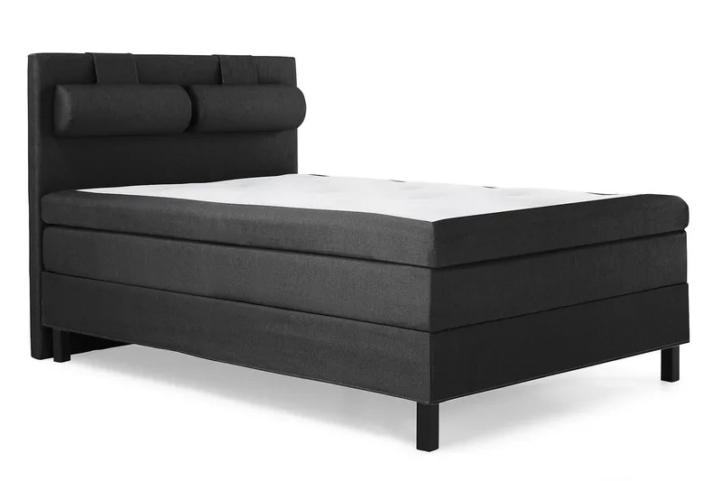 Sänkypaketti Lucky 140x200 Sileä Sängynpääty Musta/Harmaa - Memory Niskatyyny Suuri - Huonekalut - Sänky - Jenkkisängyt