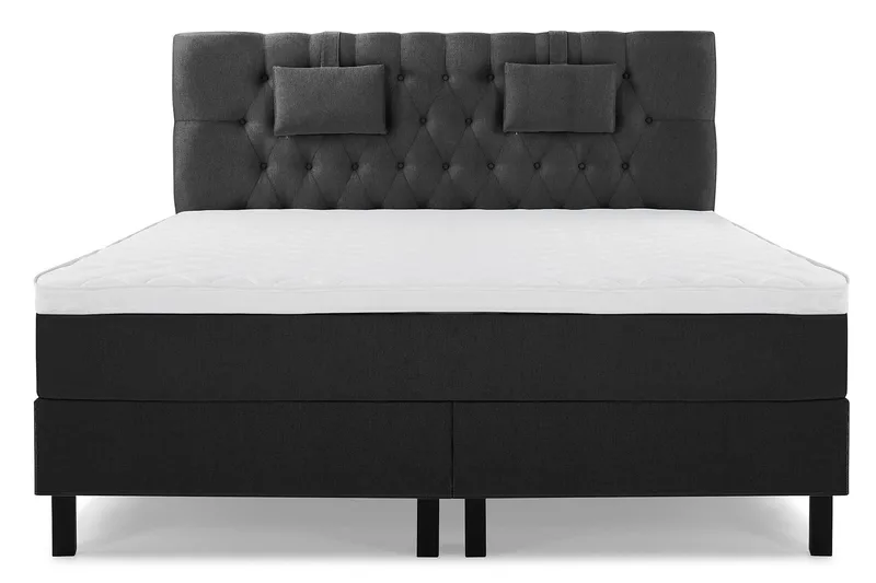 Sänkypaketti Lucky 160x200 Diamant Sängynpääty Musta - Vaahto Niskatyyny Pieni - Huonekalut - Sänky - Jenkkisängyt
