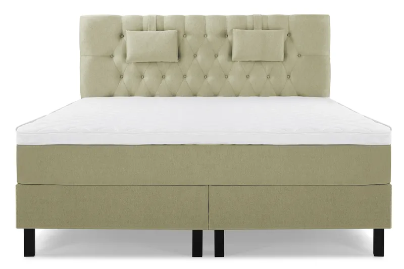 Sänkypaketti Lucky 160x200 Diamant Sängynpääty Vihreä - Vaahto Niskatyyny Pieni - Huonekalut - Sänky - Jenkkisängyt