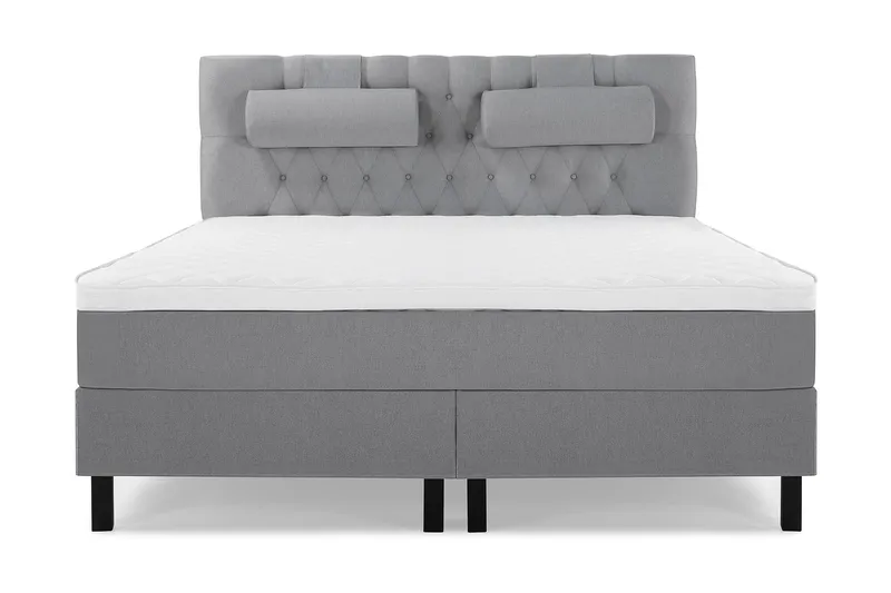 Sänkypaketti Lucky 160x200 Diamant Pääty Vaaleanharmaa - Vaahto Niskatyyny Suuri - Huonekalut - Sänky - Jenkkisängyt