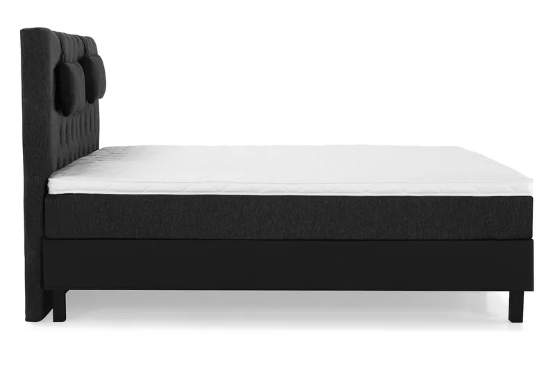 Sänkypaketti Lucky 160x200 Diamant Pääty Musta/Harmaa/PU - Vaahto Niskatyyny Pieni - Huonekalut - Sänky - Jenkkisängyt