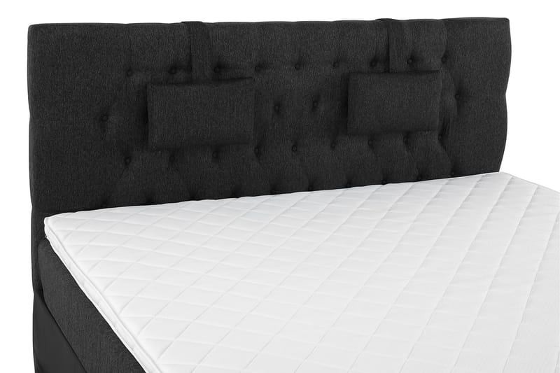 Sänkypaketti Lucky 160x200 Diamant Pääty Musta/Harmaa/PU - Vaahto Niskatyyny Pieni - Huonekalut - Sänky - Jenkkisängyt