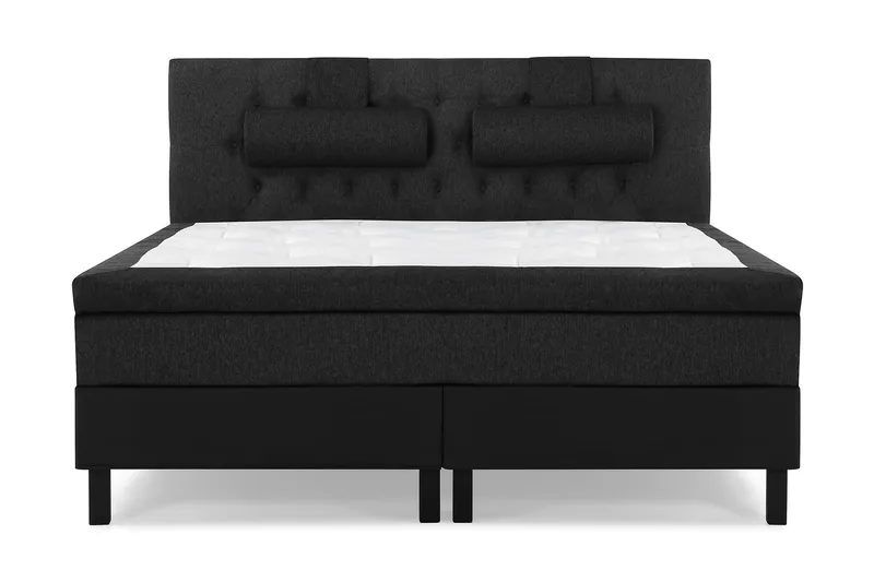 Sänkypaketti Lucky 160x200 Diamant Pääty Musta/Harmaa/PU, Memory Niskatyyny Suuri