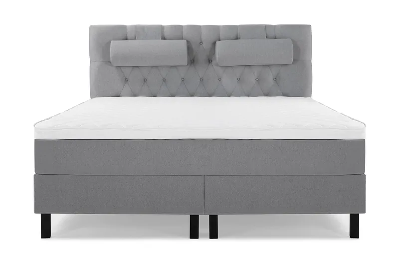 Sänkypaketti Lucky 160x200 Diamant Pääty Vaaleanharmaa - Vaahto Niskatyyny Suuri - Huonekalut - Sänky - Jenkkisängyt