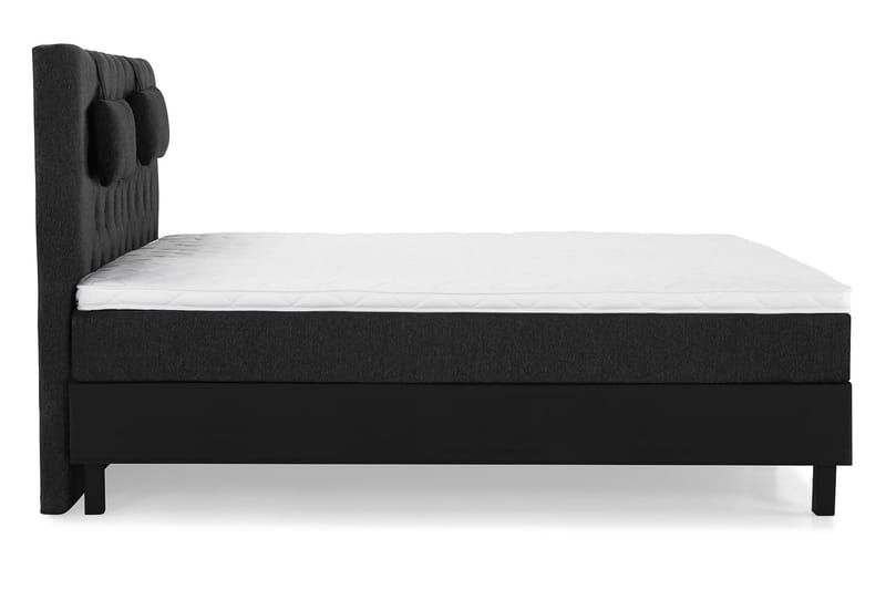 Sänkypaketti Lucky 160x200 Diamant Pääty Musta/Harmaa/PU - Vaahto Niskatyyny Pieni - Huonekalut - Sänky - Jenkkisängyt