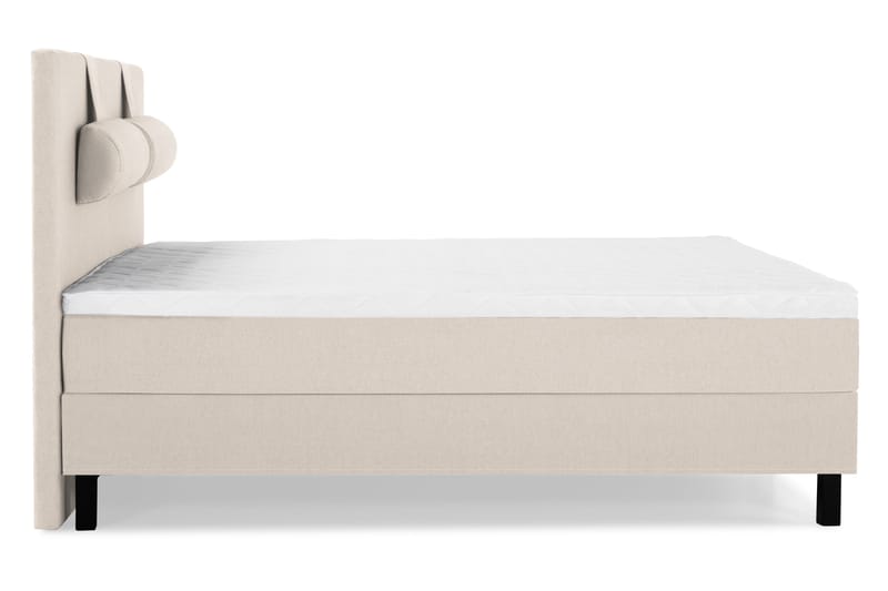Sänkypaketti Lucky 160x200 Sileä Sängynpääty Beige - Vaahto Niskatyyny Suuri - Huonekalut - Sänky - Jenkkisängyt