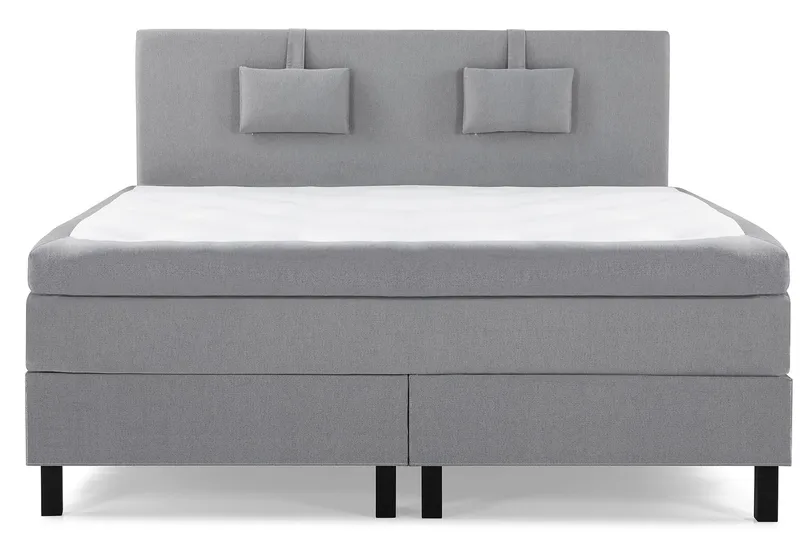 Sänkypaketti Lucky 160x200 Sileä Sängynpääty Keskiharmaa - Lateksi Niskatyyny Pieni - Huonekalut - Sänky - Jenkkisängyt