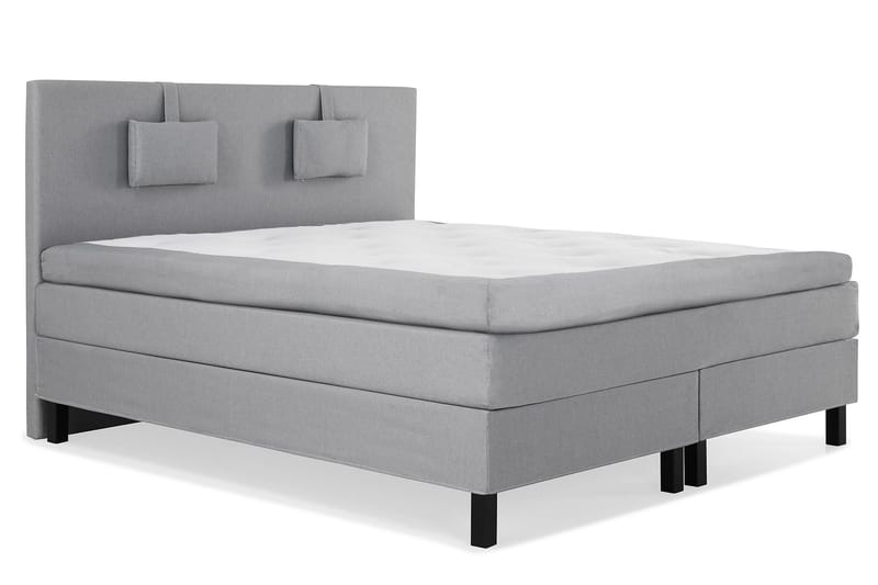 Sänkypaketti Lucky 160x200 Sileä Sängynpääty Keskiharmaa - Lateksi Niskatyyny Pieni - Huonekalut - Sänky - Jenkkisängyt