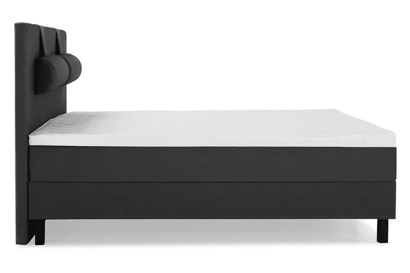 Sänkypaketti Lucky 160x200 Sileä Sängynpääty Musta - Vaahto Niskatyyny Suuri - Huonekalut - Sänky - Jenkkisängyt