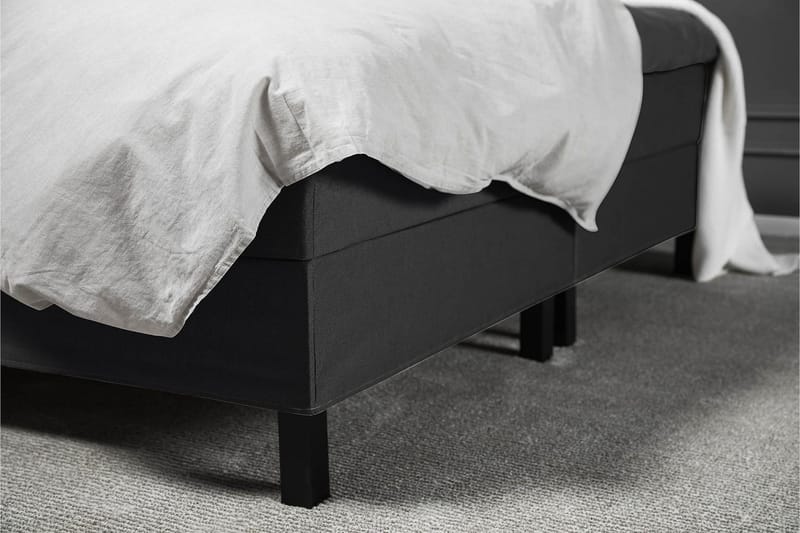 Sänkypaketti Lucky 160x200 Sileä Sängynpääty Musta - Vaahto Niskatyyny Suuri - Huonekalut - Sänky - Jenkkisängyt