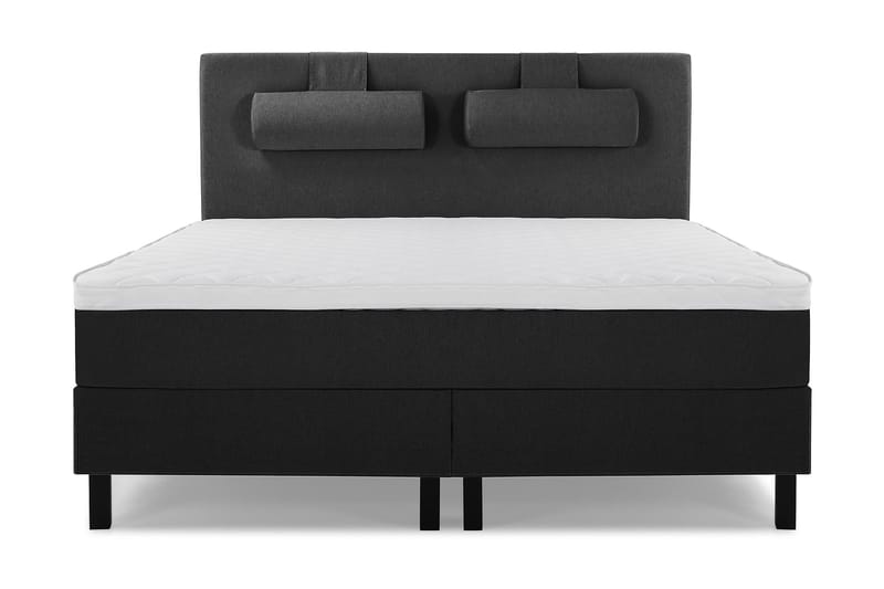 Sänkypaketti Lucky 160x200 Sileä Sängynpääty Musta - Vaahto Niskatyyny Suuri - Huonekalut - Sänky - Jenkkisängyt