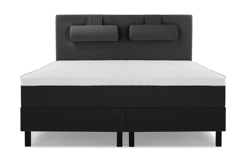 Sänkypaketti Lucky 160x200 Sileä Sängynpääty Musta - Vaahto Niskatyyny Suuri - Huonekalut - Sänky - Jenkkisängyt