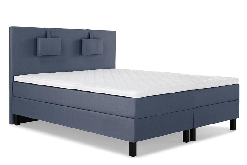 Sänkypaketti Lucky 160x200 Sileä Sängynpääty Tummansininen - Vaahto Niskatyyny Pieni - Huonekalut - Sänky - Jenkkisängyt