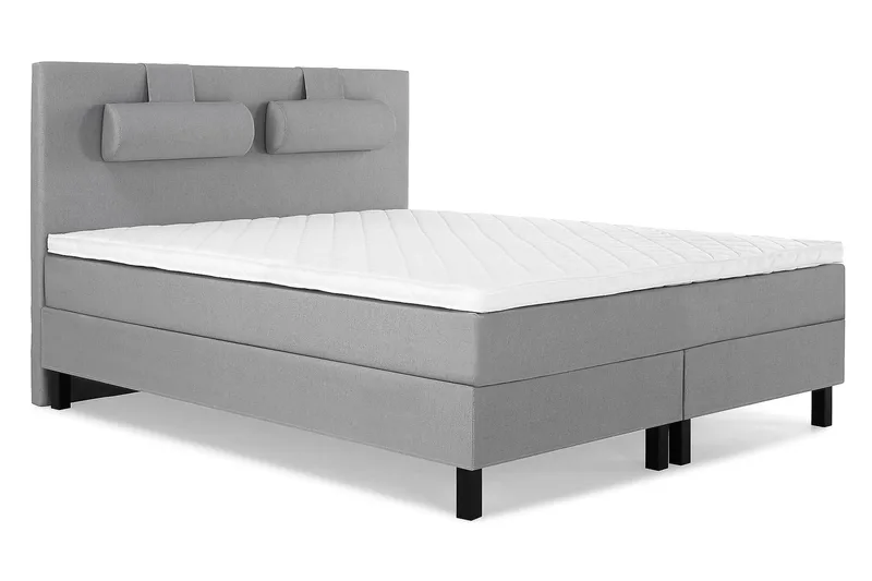 Sänkypaketti Lucky 160x200 Sileä Sängynpääty Vaaleanharmaa - Vaahto Niskatyyny Suuri - Huonekalut - Sänky - Jenkkisängyt