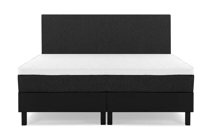 Sänkypaketti Lucky 160x200 Sileä Pääty Musta/Harmaa/PU - Vaahto - Huonekalut - Sänky - Jenkkisängyt