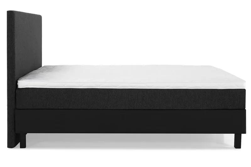 Sänkypaketti Lucky 160x200 Sileä Pääty Musta/Harmaa/PU - Vaahto - Huonekalut - Sänky - Jenkkisängyt
