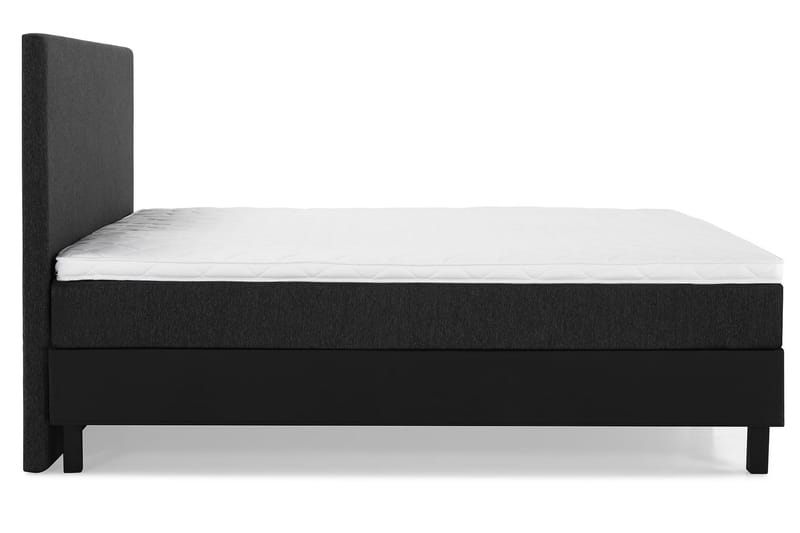 Sänkypaketti Lucky 160x200 Sileä Pääty Musta/Harmaa/PU - Vaahto - Huonekalut - Sänky - Jenkkisängyt