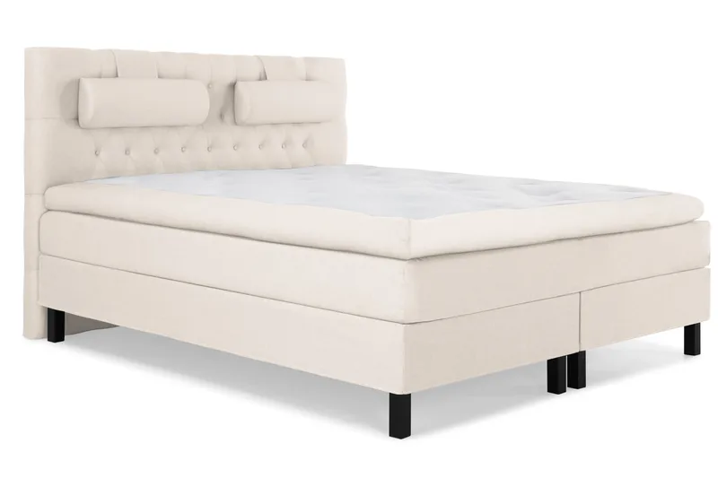 Sänkypaketti Lucky 180x200 Diamant Sängynpääty Beige - Niskatyyny Suuri Beige - Huonekalut - Sänky - Jenkkisängyt