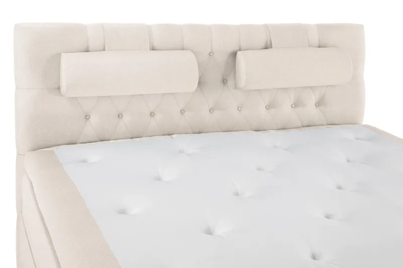 Sänkypaketti Lucky 180x200 Diamant Sängynpääty Beige - Niskatyyny Suuri Beige - Huonekalut - Sänky - Jenkkisängyt