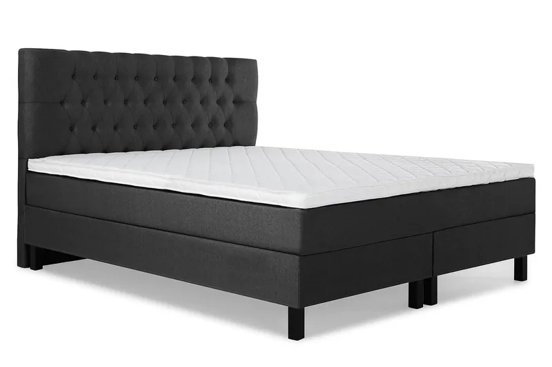 Sänkypaketti Lucky 180x200 Diamant Sängynpääty Musta - Musta/Harmaa - Huonekalut - Sänky - Jenkkisängyt