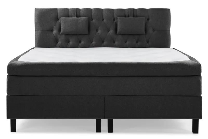 Sänkypaketti Lucky 180x200 Diamant Sängynpääty Musta - Niskatyyny Pieni Musta/Harmaa - Huonekalut - Sänky - Jenkkisängyt