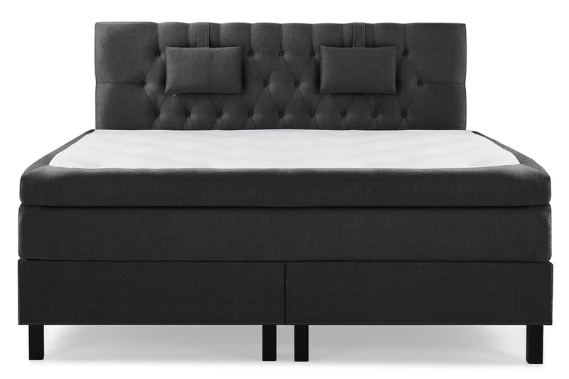 Sänkypaketti Lucky 180x200 Diamant Sängynpääty Musta - Niskatyyny Pieni Musta/Harmaa - Huonekalut - Sänky - Jenkkisängyt