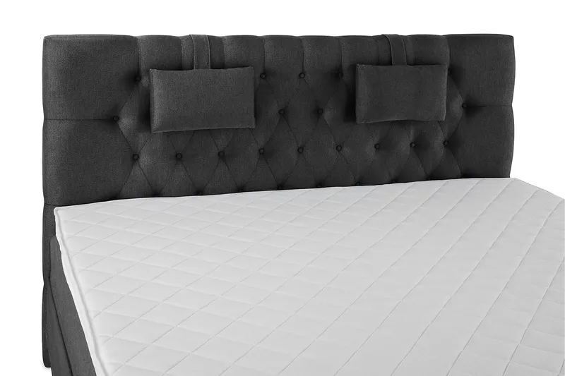 Sänkypaketti Lucky 180x200 Diamant Sängynpääty Musta - Niskatyyny Pieni Musta/Harmaa - Huonekalut - Sänky - Jenkkisängyt