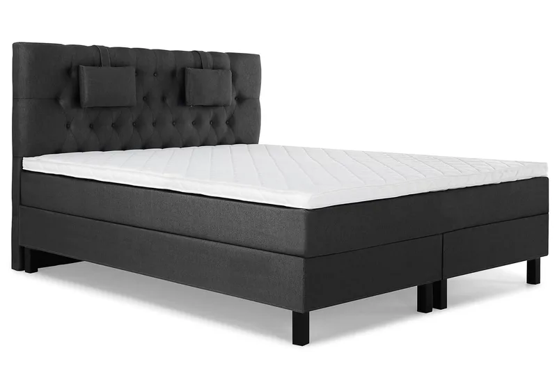 Sänkypaketti Lucky 180x200 Diamant Sängynpääty Musta - Niskatyyny Pieni Musta/Harmaa - Huonekalut - Sänky - Jenkkisängyt