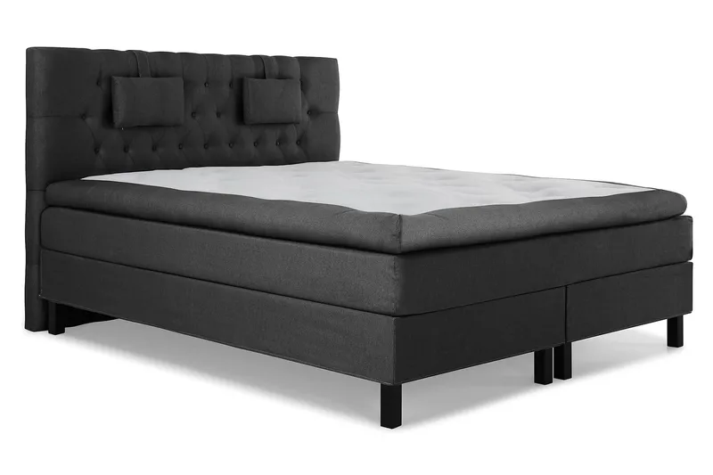 Sänkypaketti Lucky 180x200 Diamant Sängynpääty Musta - Polyeetteri Niskatyyny Pieni - Huonekalut - Sänky - Parisänky