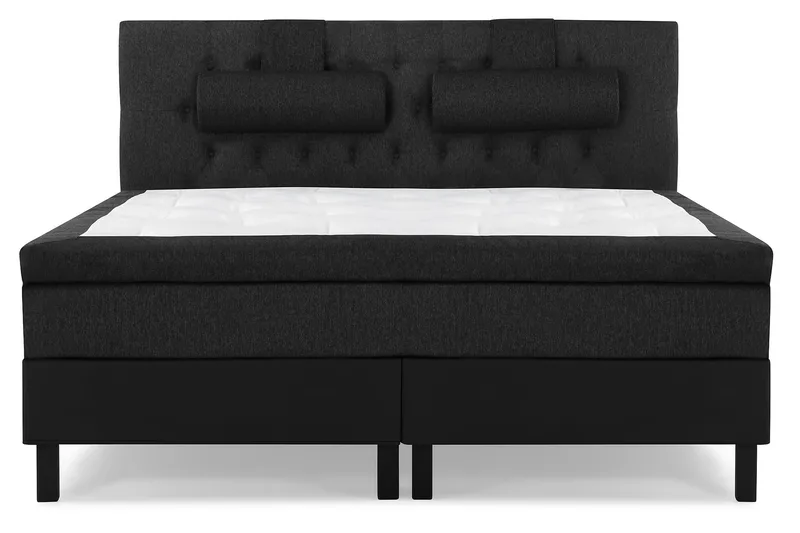 Sänkypaketti Lucky 180x200 Diamant Sängynpääty Musta/Harmaa/PU - Lateksi Niskatyyny Suuri - Huonekalut - Sänky - Jenkkisängyt