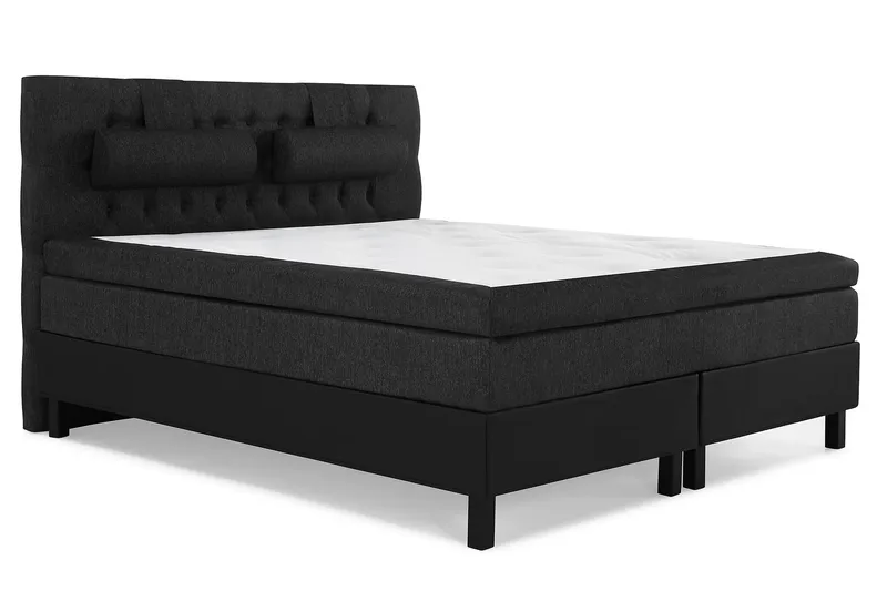 Sänkypaketti Lucky 180x200 Diamant Sängynpääty Musta/Harmaa/PU - Lateksi Niskatyyny Suuri - Huonekalut - Sänky - Jenkkisängyt