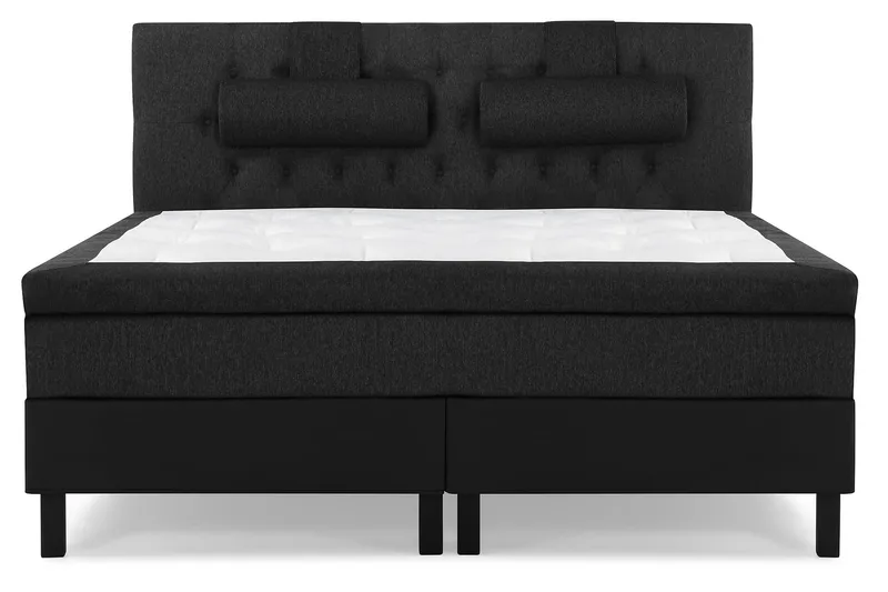 Sänkypaketti Lucky 180x200 Diamant Sängynpääty Musta/Harmaa/PU, Lateksi Niskatyyny Suuri