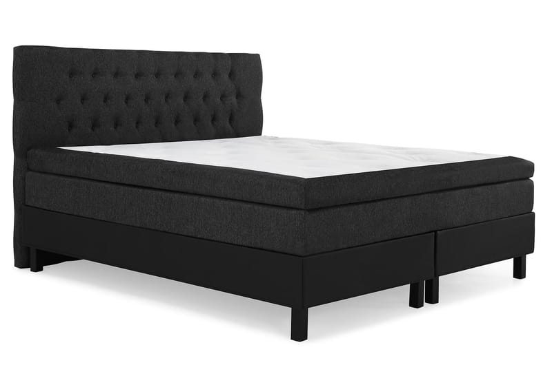 Sänkypaketti Lucky 180x200 Diamant Sängynpääty Musta/Harmaa/PU - Musta/Harmaa/PU - Huonekalut - Sänky - Jenkkisängyt
