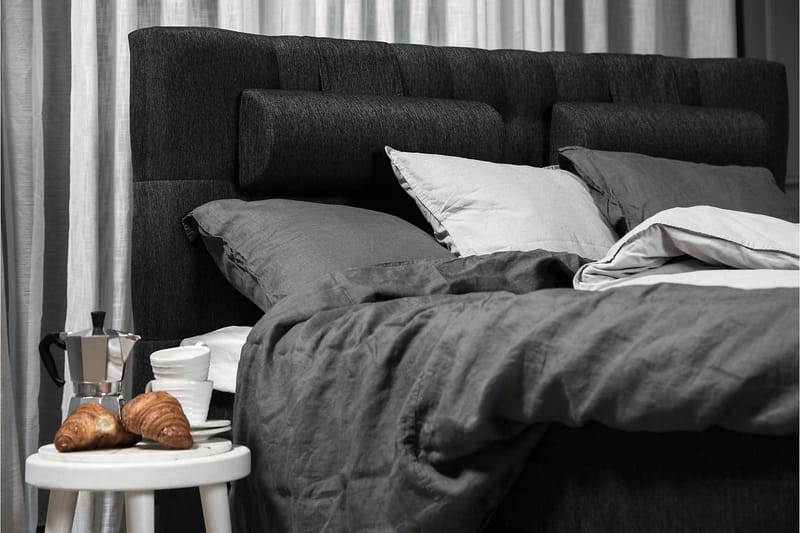 Sänkypaketti Lucky 180x200 Diamant Sängynpääty Musta/Harmaa/PU - Musta/Harmaa/PU - Huonekalut - Sänky - Jenkkisängyt