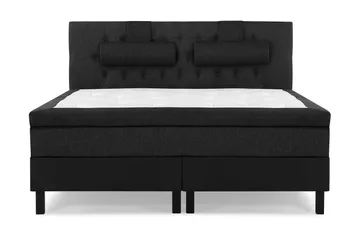 Sänkypaketti Lucky 180x200 Diamant Sängynpääty Musta/Harmaa/PU