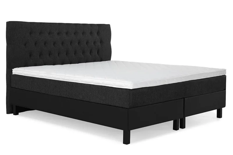 Sänkypaketti Lucky 180x200 Diamant Sängynpääty Musta/Harmaa/PU - Vaahto - Huonekalut - Sänky - Jenkkisängyt