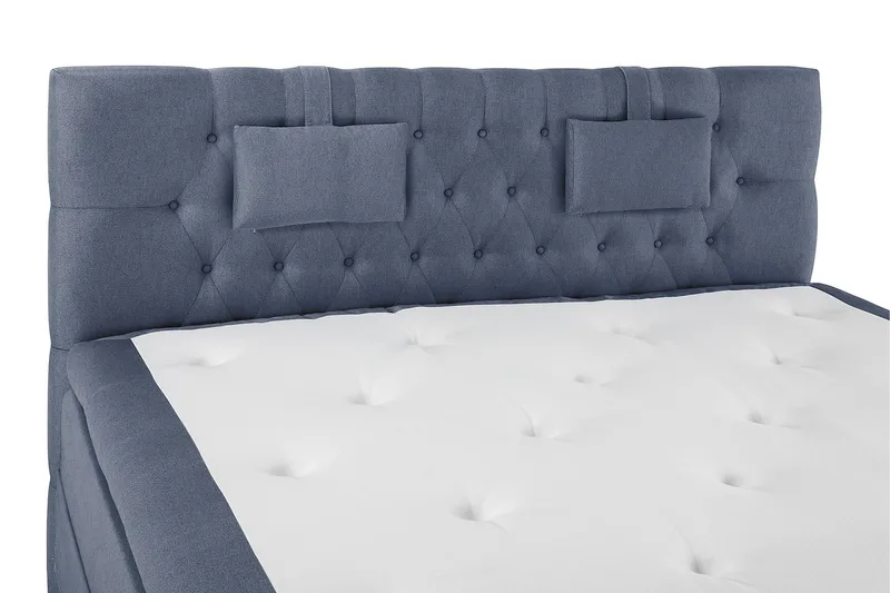 Sänkypaketti Lucky 180x200 Diamant Sängynpääty Tummansinine - Lateksi Niskatyyny Pieni - Huonekalut - Sänky - Jenkkisängyt