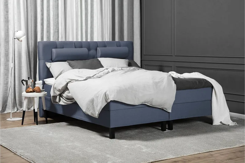 Sänkypaketti Lucky 180x200 Diamant Sängynpääty Tummansinine - Lateksi - Huonekalut - Sänky - Jenkkisängyt