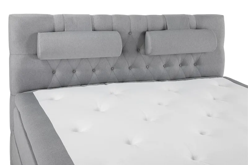 Sänkypaketti Lucky 180x200 Diamant Sängynpääty V.harmaa - Niskatyyny Suuri Vaaleanharmaa - Huonekalut - Sänky - Jenkkisängyt